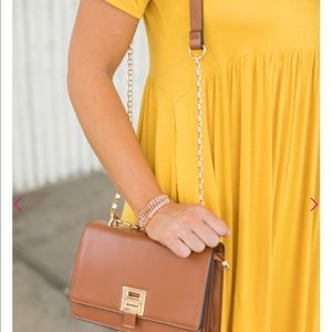 Pink lily Brown Crossbody bag
